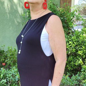 Chico's, Black over white one-piece, Size 2.0